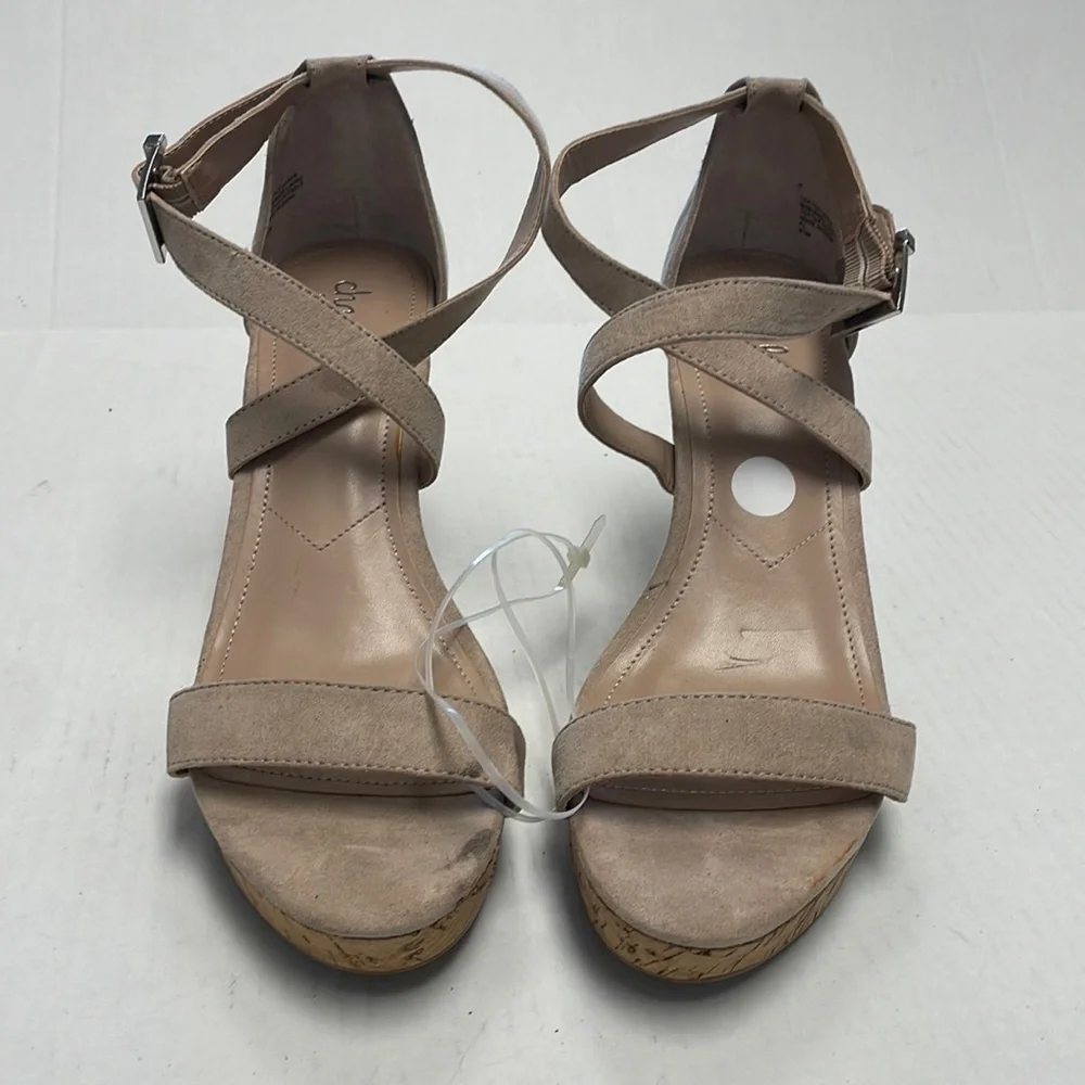 Charles David suede cork wedges